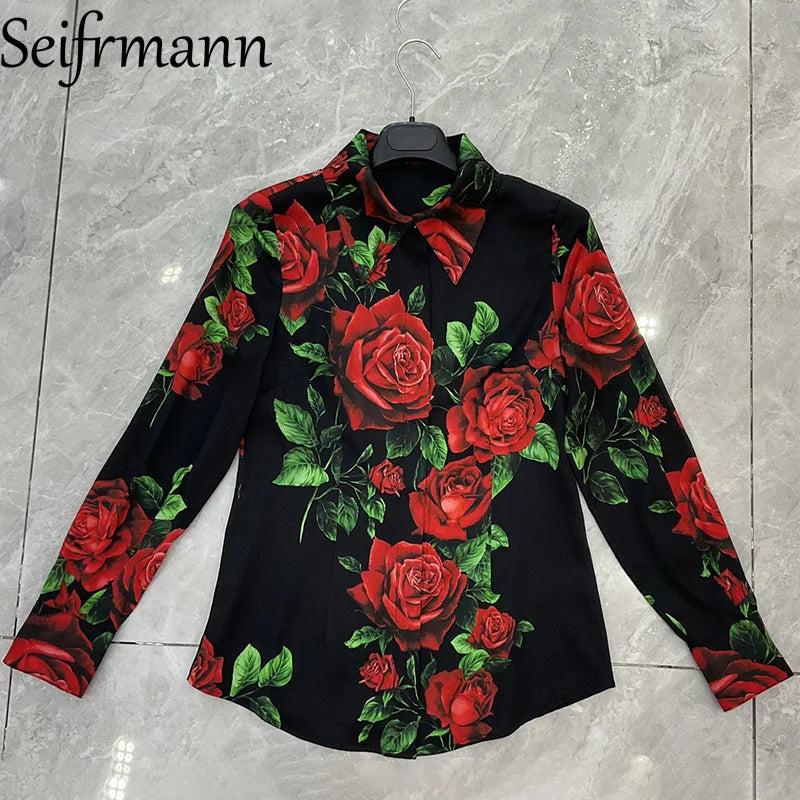 Seifrmann Casual printed two-piece lapel long-sleeved | SAMAG