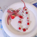 1 Pc Large Red Love Bow Mobile Phone Chain Niche Instagram Style CCD Camera Mobile Phone Hanging Rope