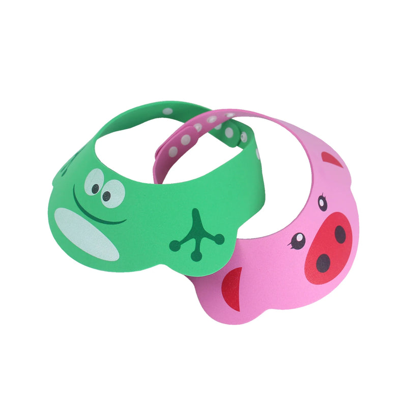 2 Pcs Baby Shower Cap Safety Eye Protection Ear Protection Lightweight Cute Cartoon Baby Bath Protective Cap Shampoo Bath Care
