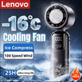 Lenovo Refrigeration Handheld Electric Fan Portable Desktop and Outdoor USB Digital Display High-speed Fan Folding Neck Hanging