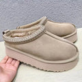 2026 Women's eepskin Fur Slipper Boots Flat Bot Warm Anti-Slip Korean Sle Lazy Person Slippers Snow Boots Casual ort Tube 34-44