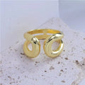 VENTFILLE 925 Sterling Silver Irregular Design Wave Golden Stackable Finger Rings Trendy Adjustable For - Visuel 8 | SAMAG