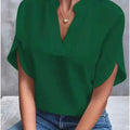 Summer Elegant Women's Blouse New V - neck Short Sleeve - View 2 | SAMAG