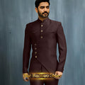 Matching Design Men's Suit 2pcs African/Indian Safiri Attire Customized Set with Gold Button for Wedding Party Formal Events
