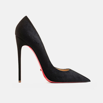 Luxury women's shoes Black Suede Elegant Office Brand | SAMAG
