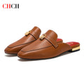 CHCH Women's Muller Shoes 2026 New High Quality Cow Leather Women's Flat Shoes Round Head