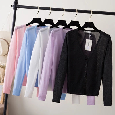 Summer Cardigan Women Cropped Korean Fashion Style Female | SAMAG