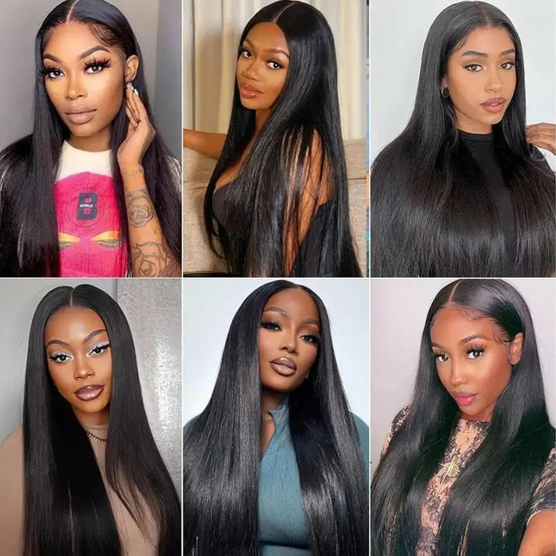 Brazilian Virgin Long Straight Human Hair Bundles 40‑42 Inch Double Weft 1/3/4 Bundles Human Hair Weave Extensions