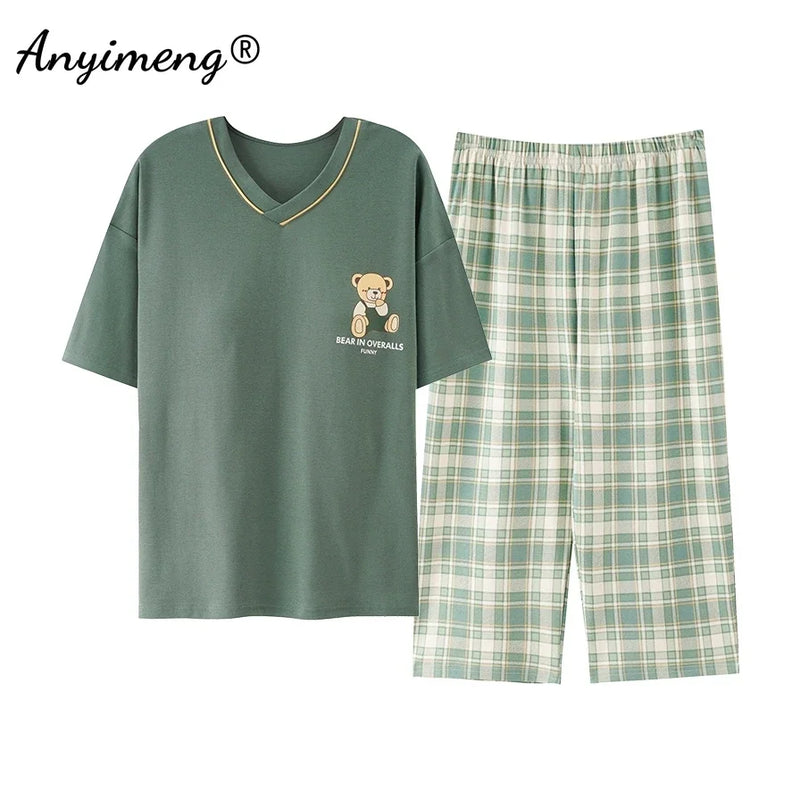 Summer Capris Pajamas Cute Cartoon Print for Women | SAMAG