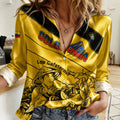2026 New Autumn Hot Selling Women's Satin Long-Sleeve Shirt, Elegant Button Design, Columbia Print, Loose Fit Women's Shirt Top
