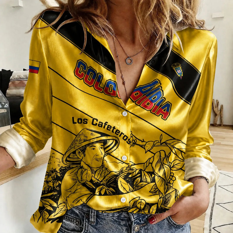 2026 New Autumn Hot Selling Women's Satin Long-Sleeve Shirt, Elegant Button Design, Columbia Print, Loose Fit Women's Shirt Top