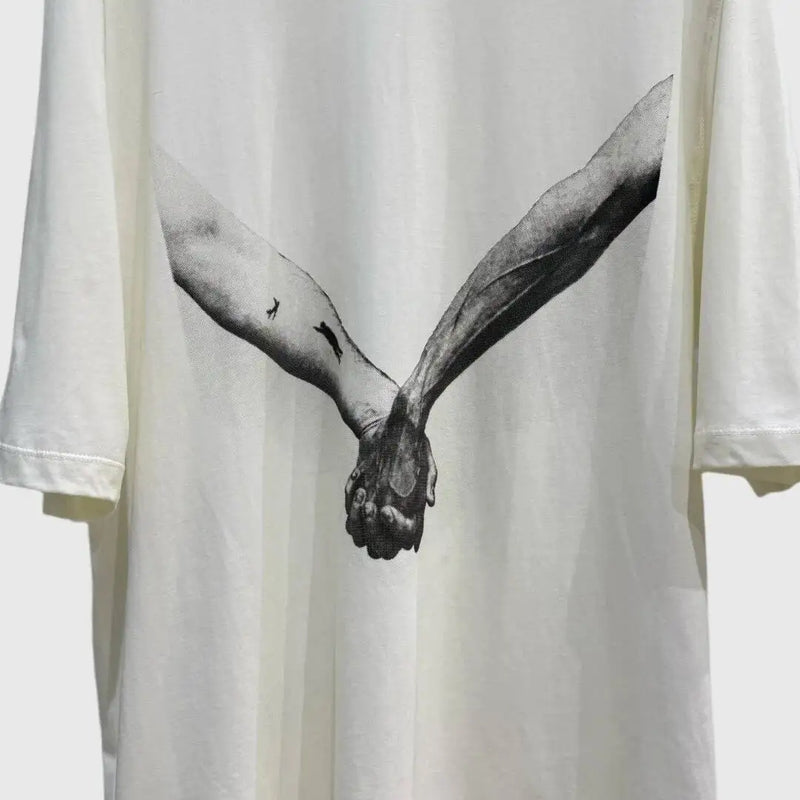 HKSH Spring Summer New Men's RO Style Round Collar Printed T-shirt Oversized Chic Cotton Chic Top American Loose Y2K Tees HK4638