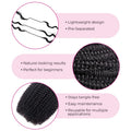 Kinky Curly Knotless Crochet Human Hair for Miracle Knots Boho Braid Ready Time-Saving Pre Separated Strands Natural Black Feather Extension 10-30 Inch 65g/Pack