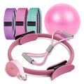 7Piece Pilates Basic Set Fitness Ball Elastic Stretch Belt Back Shaping Muscle Training Fitness Yoga Equipment
