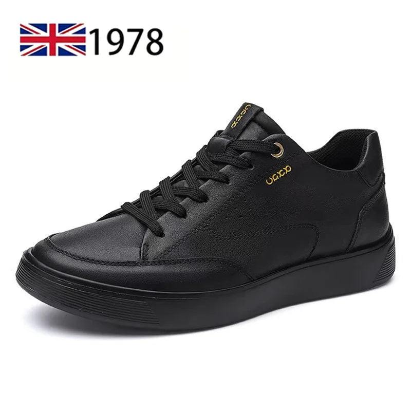 Genuine Leather Business Formal Shoes Cow Leather Soft Men Shoes Outdoor Casual White Board Shoes Men leather Zapatos Hombre