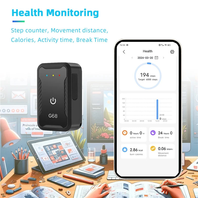 4G GPS Tracker Car 4G GPS Locator Anti-Lost Device Health Monitoring Pedometer For Children And The Elderly Tracking
