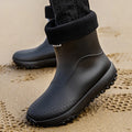 Men's Short Rain Boots Anti-Slip Work Boots Fishing Car Wash Labor Protection Water Shoes Lightweight Durable Rubber Material