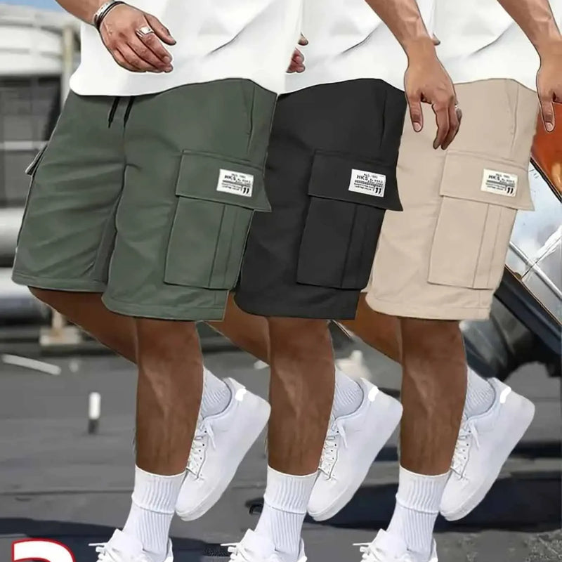 3pcs Set - Men's Shorts, Casual Loose Perfect Choice, Large Pocket Workwear Summer Five Quarter Pants Ins - View 9 | SAMAG