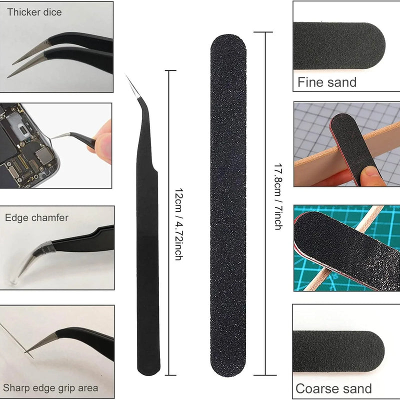3D Printer Tool Kit Deburring Trimming Tool Scraper Cleaning Needle File Tweezers Pliers Basic Deburring Tools DIY Printer Parts