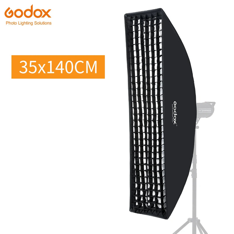 Godox 22x90cm 30x120cm 35x160cm Rectangle Strip Honeycomb Grid Softbox for Bowens Mount Softbox Elinchrom Studio Flash