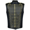 Men's Gold Embroidery Jacket Medieval Retro Blazers Gothic Steampunk Vintage Coat  Vest Hussar Military Drummer Parade Uniform
