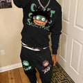 The new men's round - neck sweatshirt set for Spring and Autumn features a casual and comfortable 3D pattern print | SAMAG