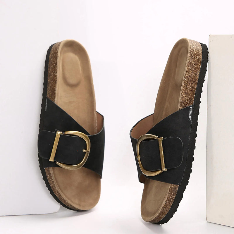 Summer Collection Of Breathable Couple Slippers, Unisex Round Toe Single Strap Sandals Casual Slip-Ons Springfresh Grey Summer Vibes.Dear, you can adjust the buttons on the shoe upper according to your foot width