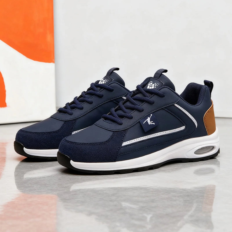 ZERJER Men's Air Cushion Casual Sports Shoes Lace-up Design All-Season Comfort Walking Shoes Sporty Casual Style Great Stability