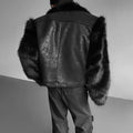 LUZHEN 2025 Winter New Original Faux Fur Patchwork Design Leather Jacket Men's Fashion Elegant Handsome Male Coat Clothes JY5114