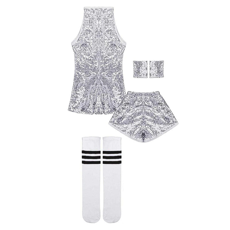 LOlanta 5 - 12 Years Girls Sequins Cheerleading Dress - View 14 | SAMAG