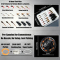 Professional Complete Fly Fishing Combo Rod Reel Floating Line Flies Stream Freshwater Trout Tackle