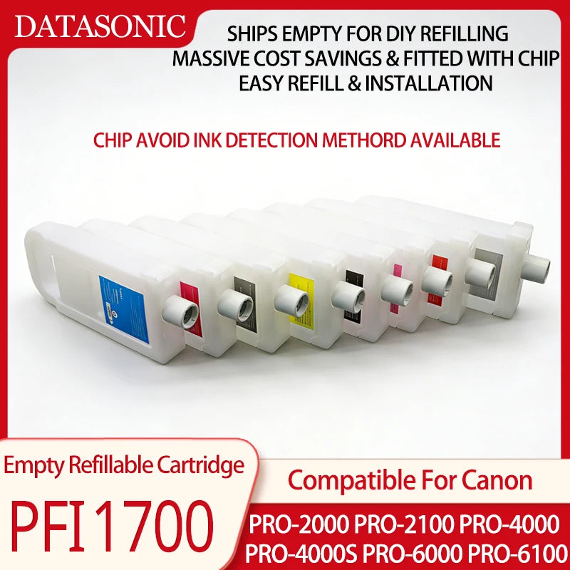 DAT Refillable PFI-1700 PFI1700 Ink Cartridge With Chip For Canon PRO-2000 PRO-2100 PRO-4000 PRO-4000S PRO-6000 PRO-6100