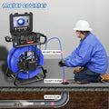 Sewer Pipe Inspection Camera 9“ IPS +Dual-Lens 1080P Sewer Camera +Meter Counter+5/7MM Fiberglass Cable+512HZ Self-leveling