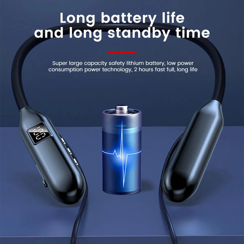 Olaf Wireless Earphones Bluetooth5.3 Headphones In-Ear Neckband Sports Headset LED Waterproof Magnetic Headset Handfree with Mic