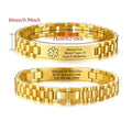 Custom Medical ID Bracelet Medilert Bracelets for Men Women Engraving Stainless Steel Medic ID Bracelet Wristband for Dad Mom