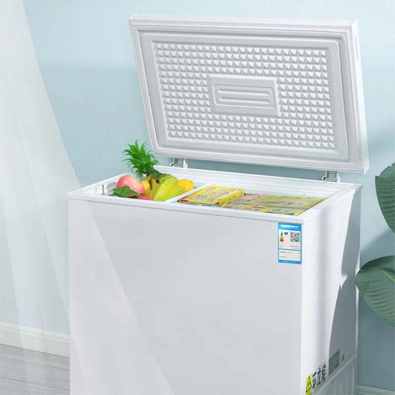 58L/72L Small Freezer, Energy Saving Chest Deep Freezer with 6 Level Adjustable Thermostat, Top Opening Compact Freezer