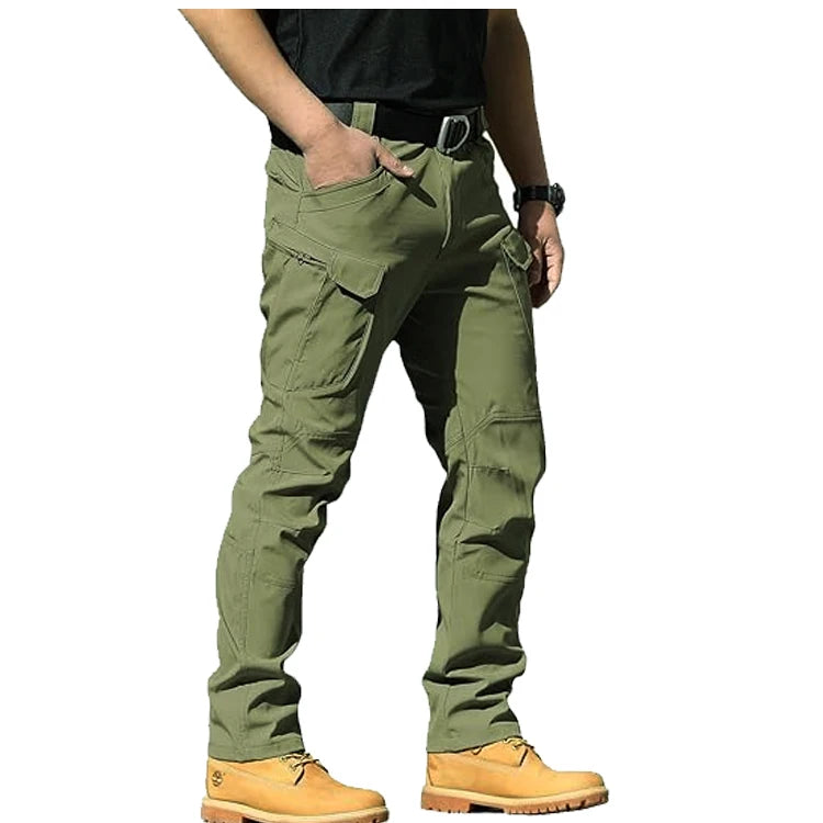 Cargo Pants Hiking Men Outdoor Waterproof Multi-pocket Tactical Trousers Camping Spring Autumn Combat Rip-Stop Work Pant