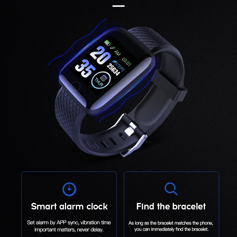 116plus Smart Watch Men and Women Full Touch Screen Sport Fitness Watch Man IP67 Waterproof Bluetooth For Ios Android Smartwatch