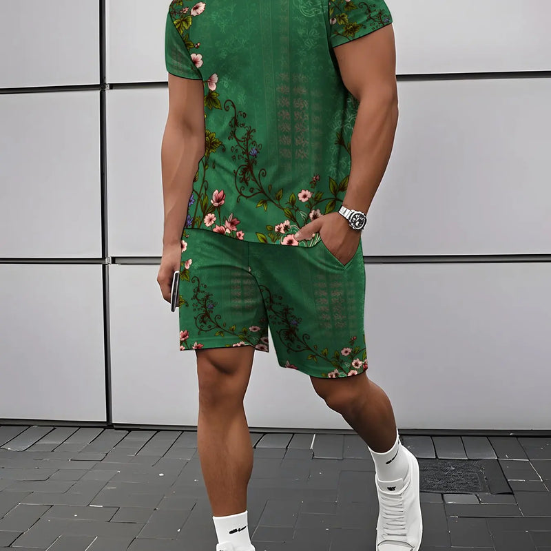 Men's Summer Set Flower T-shirts Clothing for Matching | SAMAG