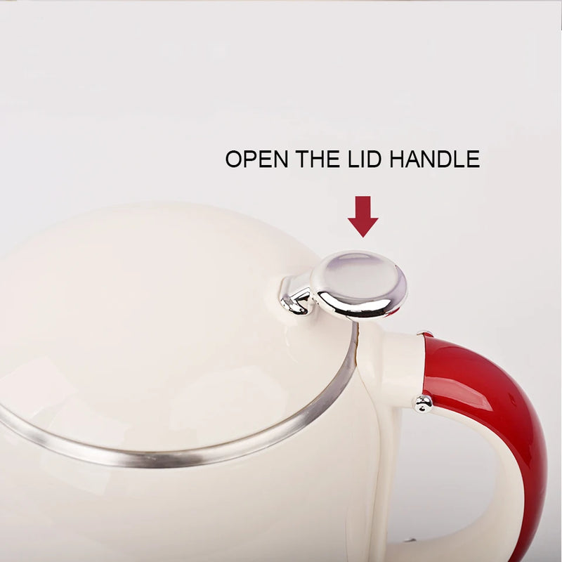 1.0L Anti-Scald Electric Kettle, Seamless Electric Kettle, 304 Stainless Steel Household Fast Boiling Kettle for Coffee Brewing