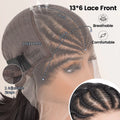 Kinky Curly Braided Wig With Baby Hair Natural Color Curly 13X4 Transparent Synthetic Lace Front Wigs Braid Wig For Black Women