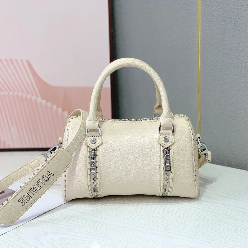 2026 New Style Fashion ZV Women's Boston Bag - Stud Handle Crossbody Bag - Pillow Bag - With Wing  LOGO