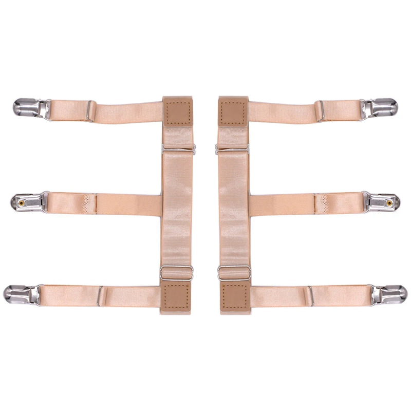 Hot Sell Classic Black Men Shirt Stays Belt With Non-slip Locking Clips Keep Shirt Tucked Leg Thigh Suspender Business Accessory