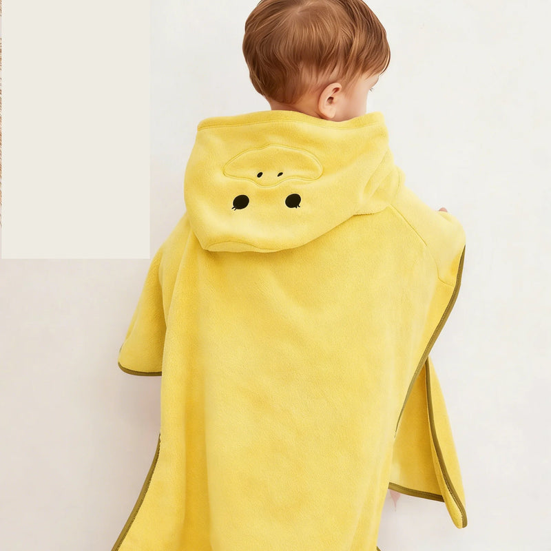 1pc Soft And Absorbent Baby Bath Towel With Cute Yellow Duck Design