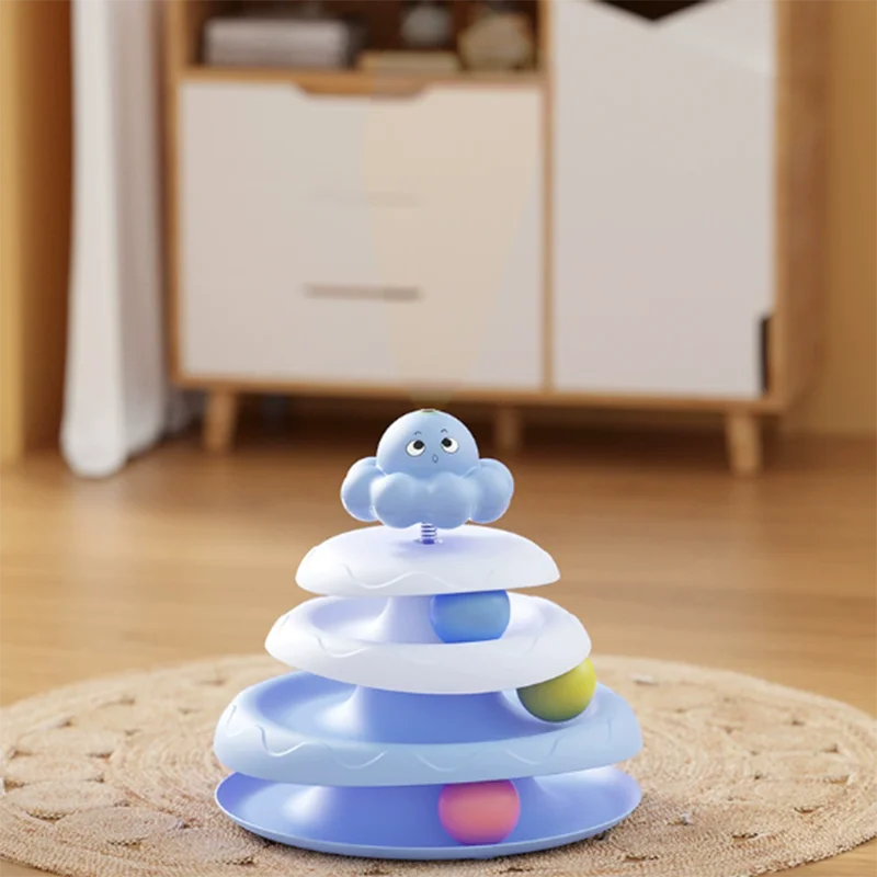 Pet Three-layer ball cat Turntable Octopus-shaped teasing cat stick to relieve boredom toys Fun Puzzle Game pet supplies