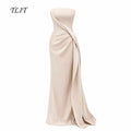 TLIT Customized Strapless Satin Mermaid Evening Dress | SAMAG