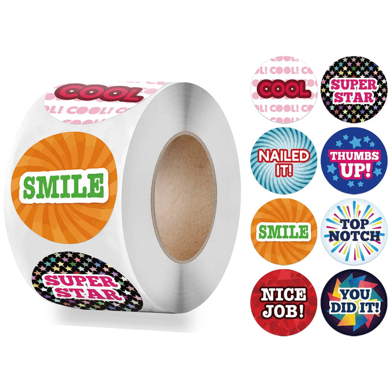 100-500pcs New Cute Reward Stickers with Word Motivational Stickers for School Teacher Kids Student Stationery Stickers Kids