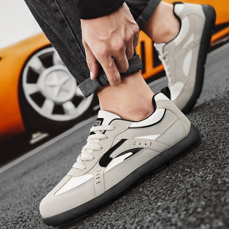 Men's Casual Sports Shoes with Low Heel Round Toe Soft Sole Multi-color Design Fashionable Large Size Walking Board Shoes
