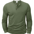 New Men's Henley T-shirts Long Sleeve Basic Casual Band | SAMAG