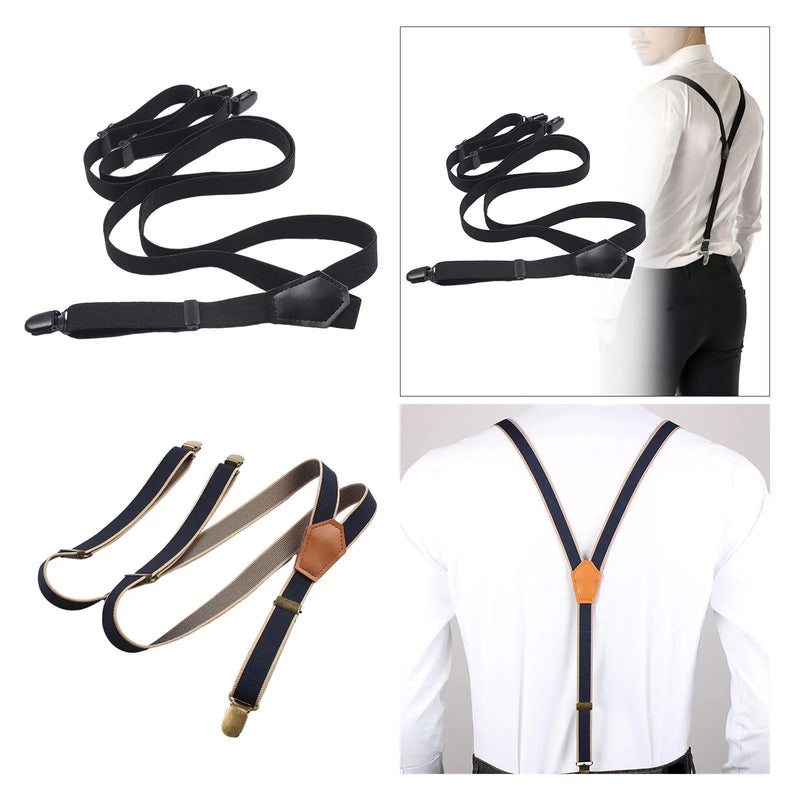 Suspenders for Men Belt Fashion Elastic Trouser Pants Braces with 3 Hooks for Formal Events Business Wedding Costume Pants